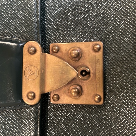 LOUIS VUITTON Serviette Kourad Briefcase Hand Bag Taiga Leather M30074 04YF148 - Picture 7 of 16